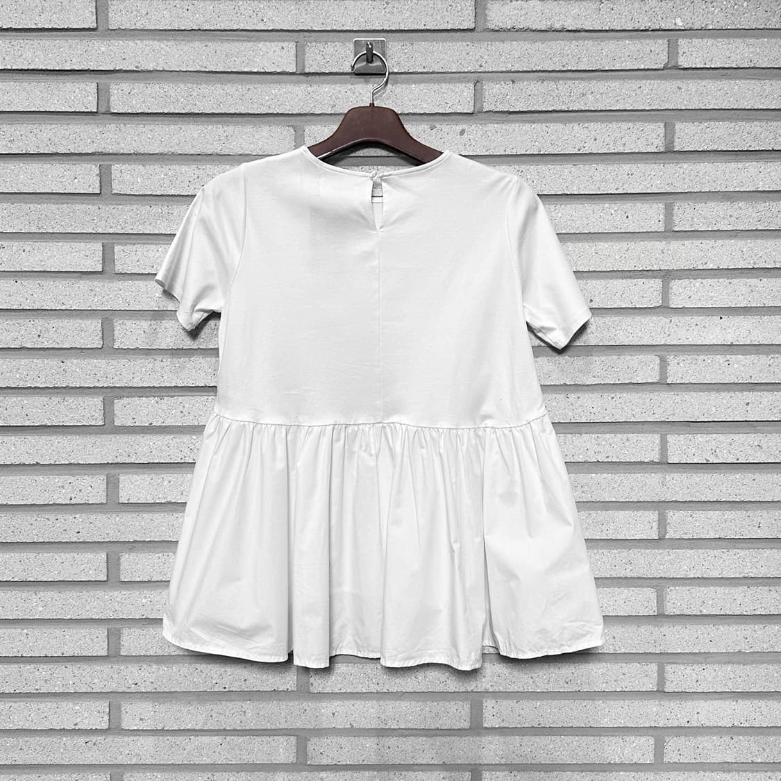 JPN VINTAGE 미니 원피스 셔링 디테일 화이트 상품이미지2