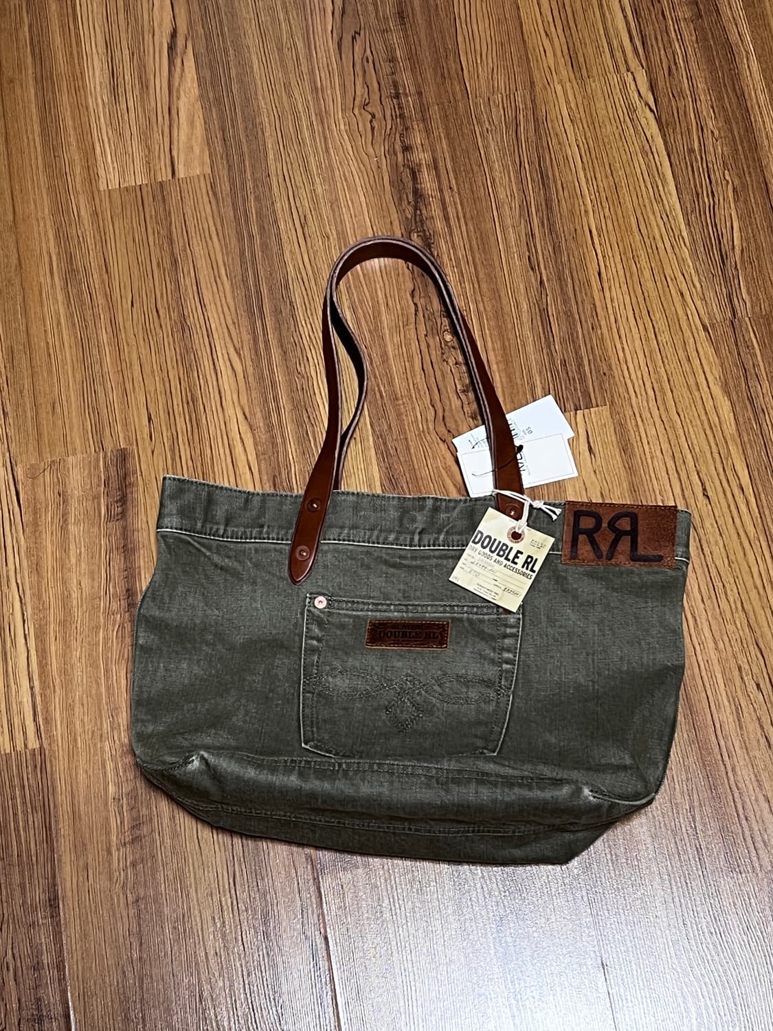 RRL 레더 트림 트윌 토트백 상품이미지1