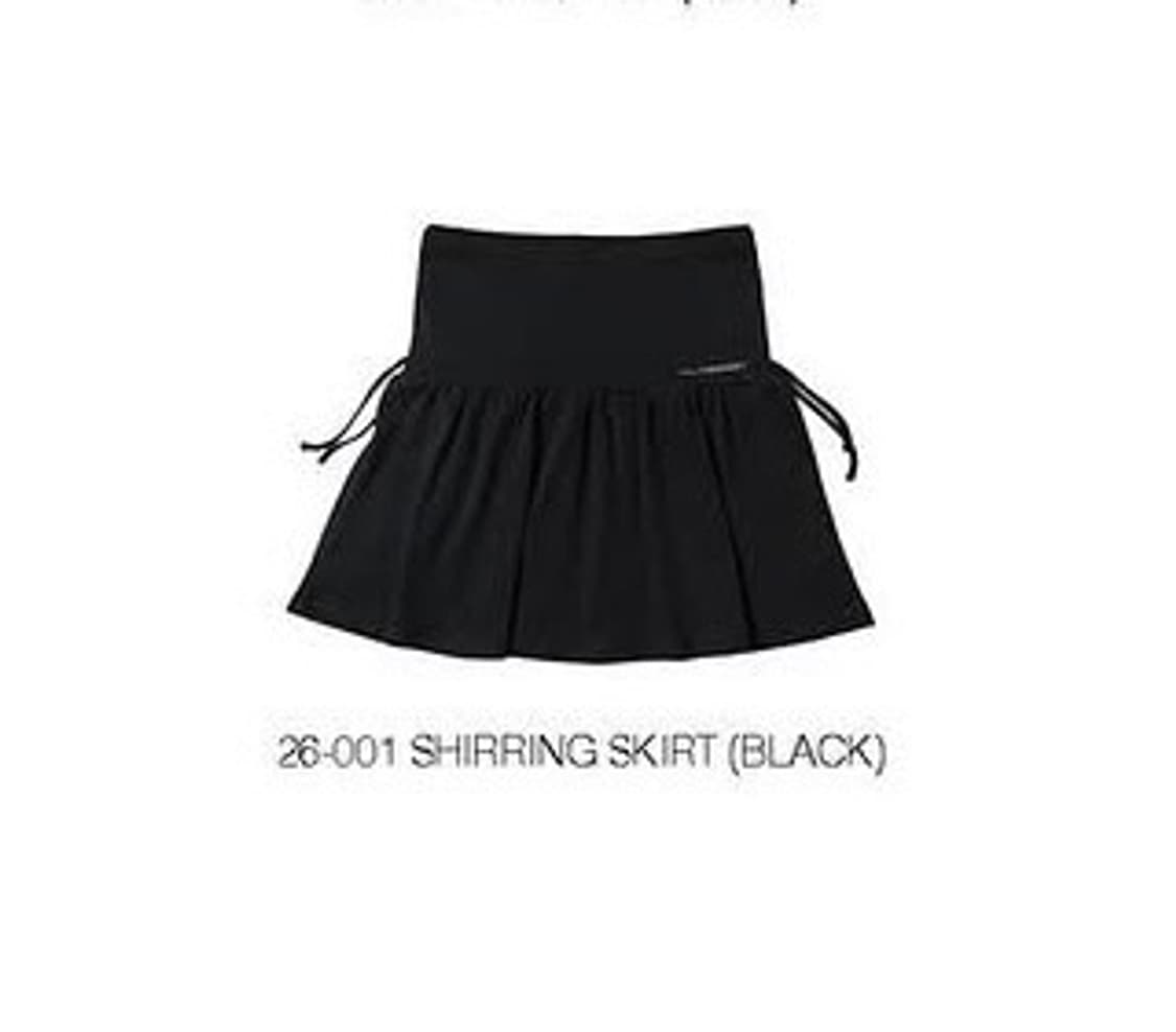 구매) 지초이 26-001 셔링 스커트 블랙 상품이미지1