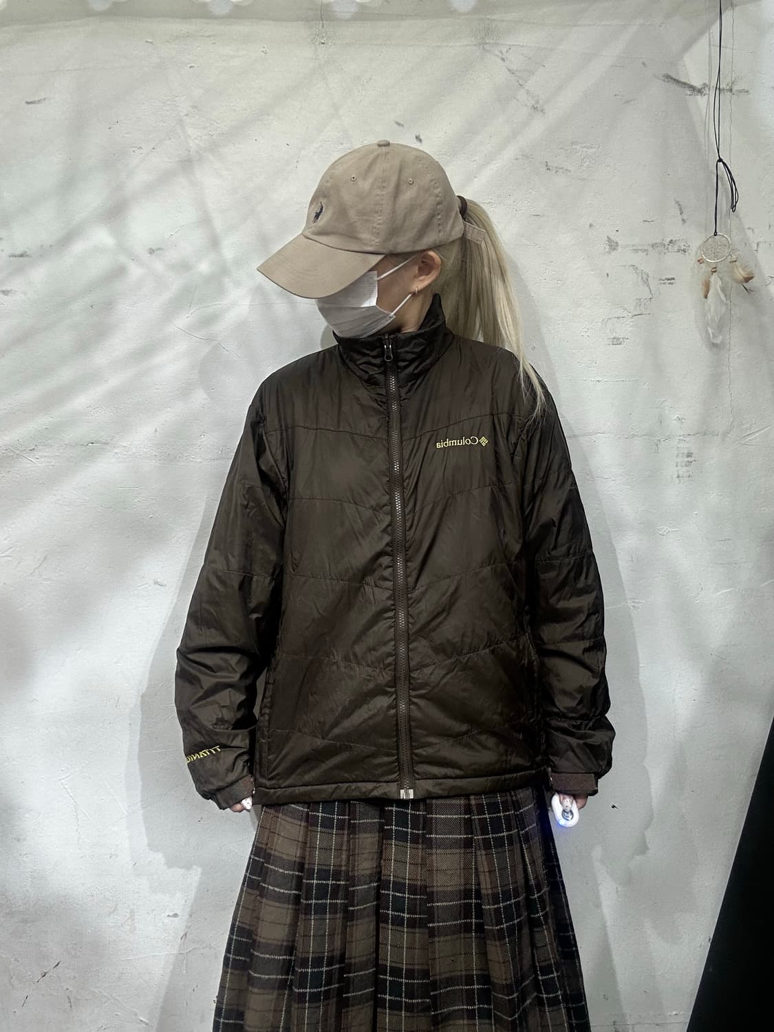 컬럼비아 브라운 패딩 바람막이 자켓 S 상품이미지2