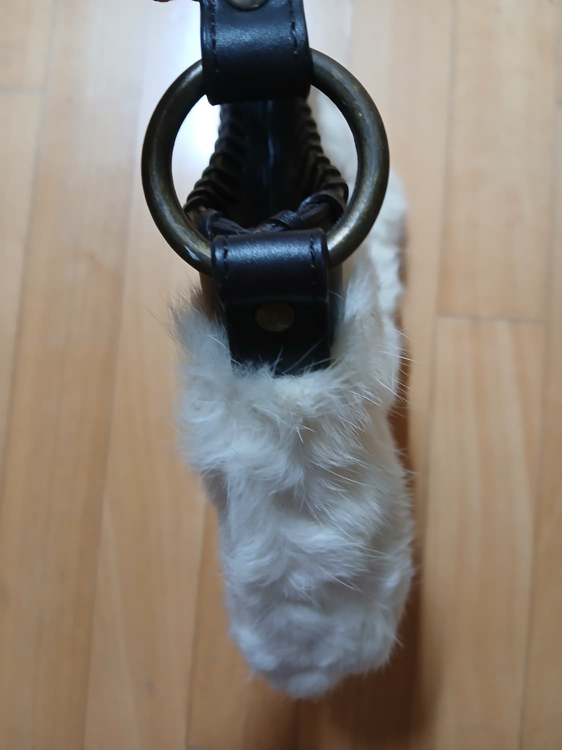 새상품 화이트 퍼 숄더백 토트백 가방 토끼털 가죽 미니 크로스백 핸드백 상품이미지5