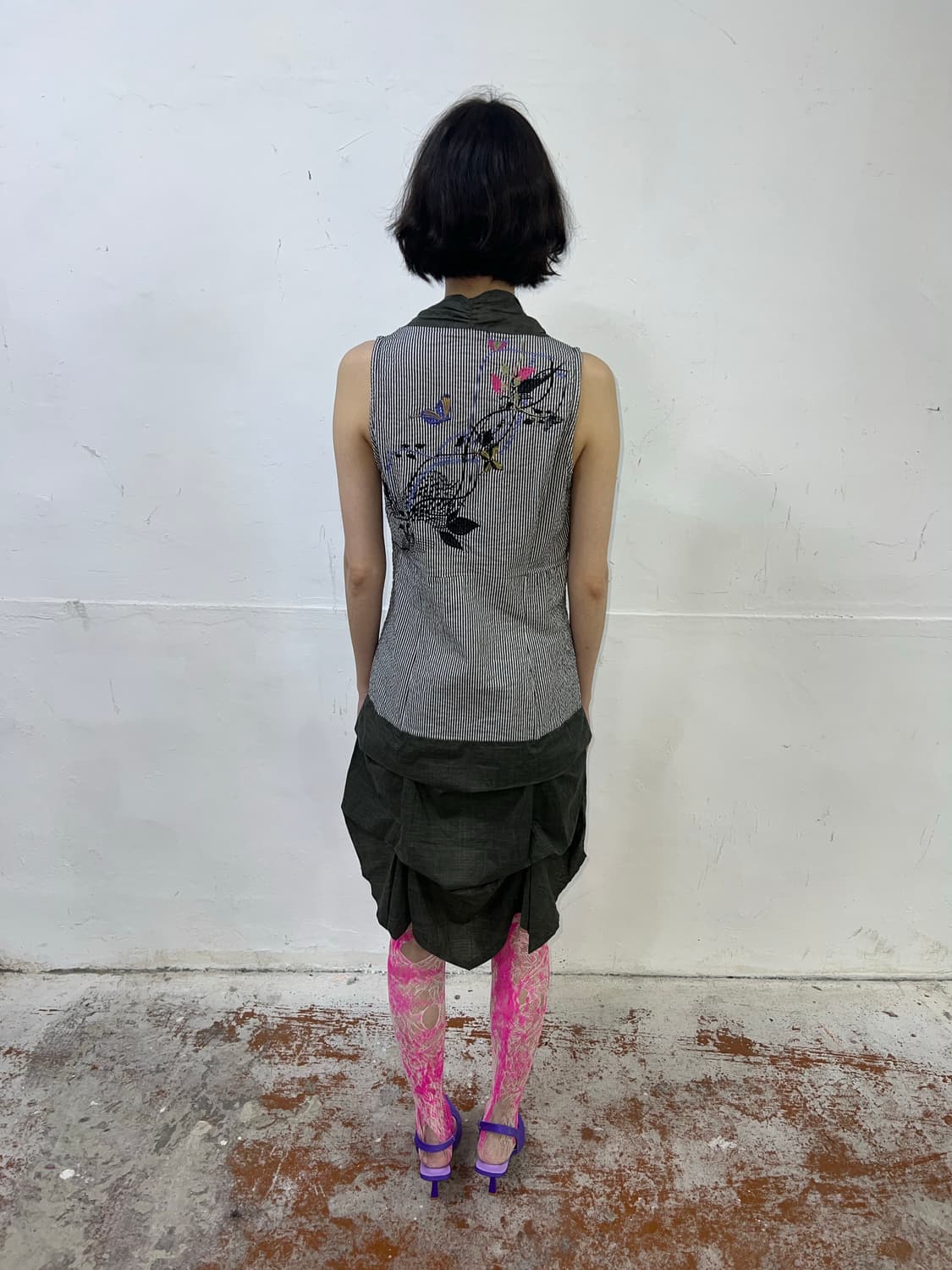 Vintage St-Martins 믹스드 패브릭 자수 드레스 (Copin 상품이미지7