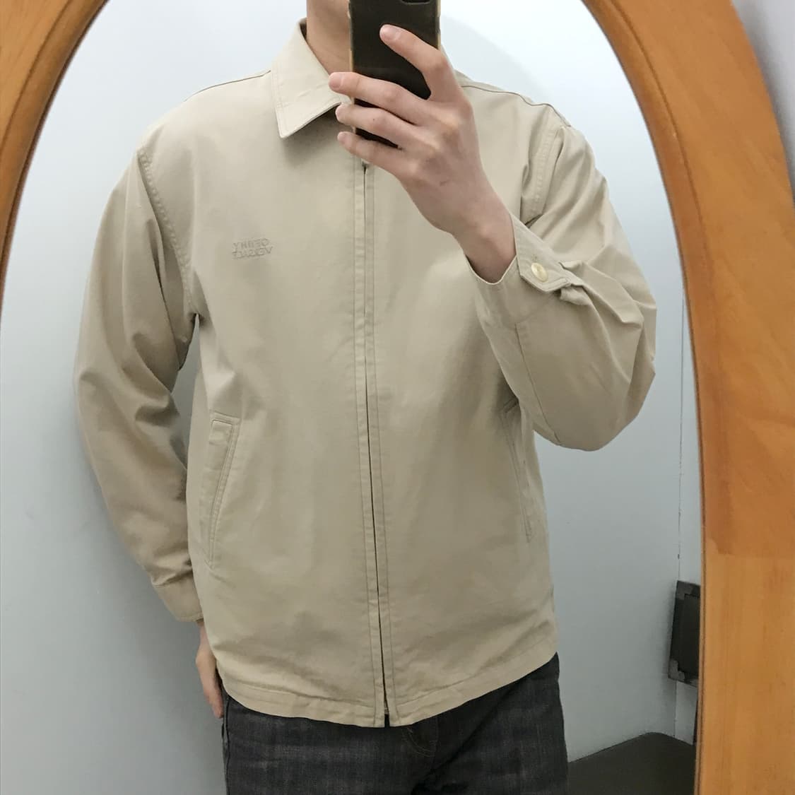 90s 베르사체 베이지 집업 블루종 자켓 남성 105 사이즈  상품이미지7