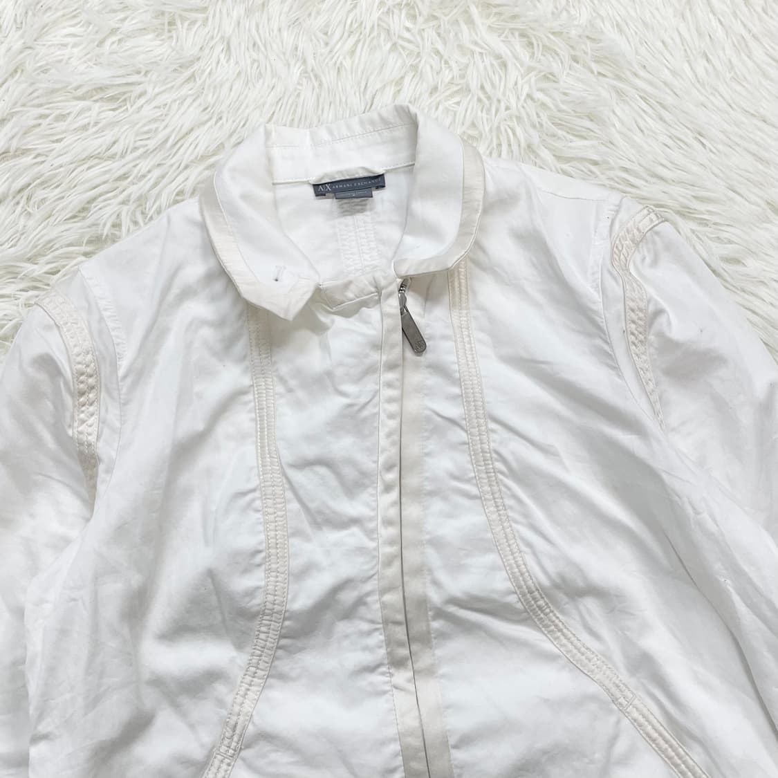 알마니 익스체인지 크롭 투웨이 자켓 화이트 상품이미지4