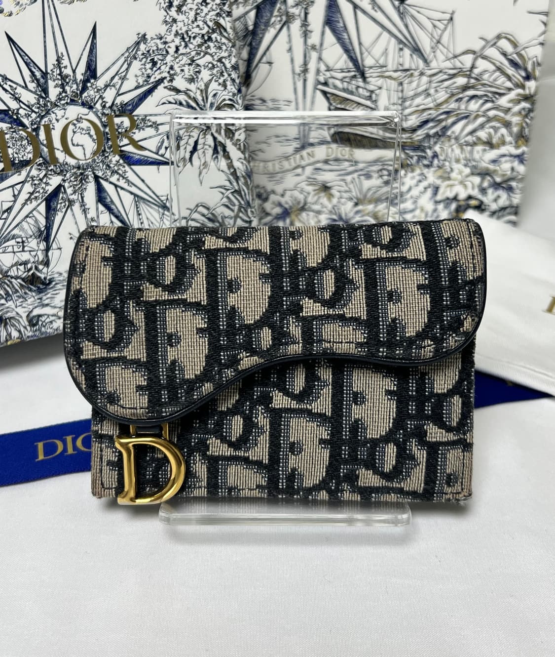 [정품] 디올 오블리크 새들 카드지갑 상품이미지1