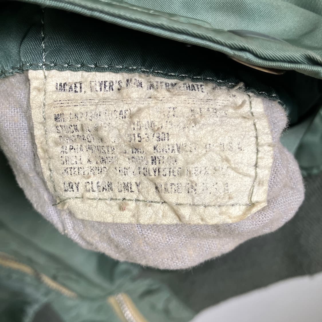 80's 알파인더스트리 카키 ma-1 항공점퍼  상품이미지10