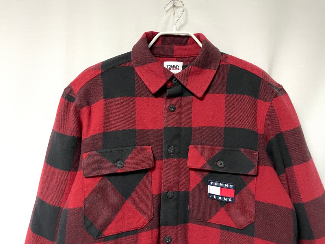 타미진스 남성 루즈핏 뽀글이 안감 셰르파 플란넬 체크 셔츠 자켓 _ 레드 상품이미지2