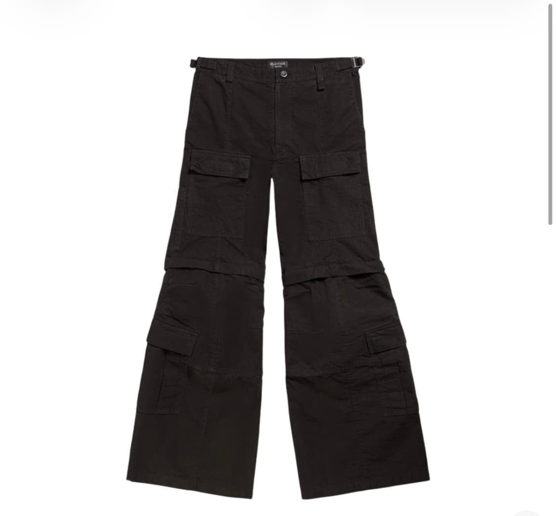 [L] 발렌시아가 립스탑 플레어 카고 팬츠 블랙 상품이미지1
