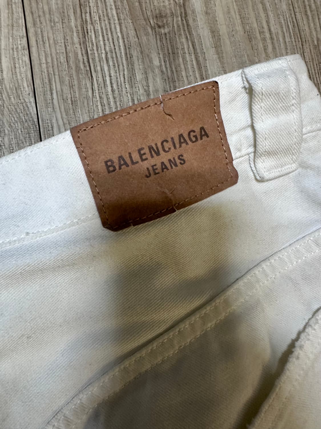 발렌시아가 배기 팬츠 더티 워시드 화이트 M 상품이미지3