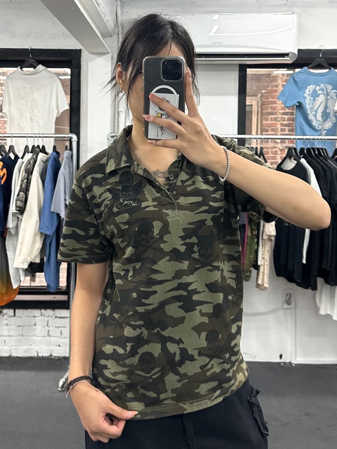 밴슨 레더 카모 카라 티셔츠 상품이미지2