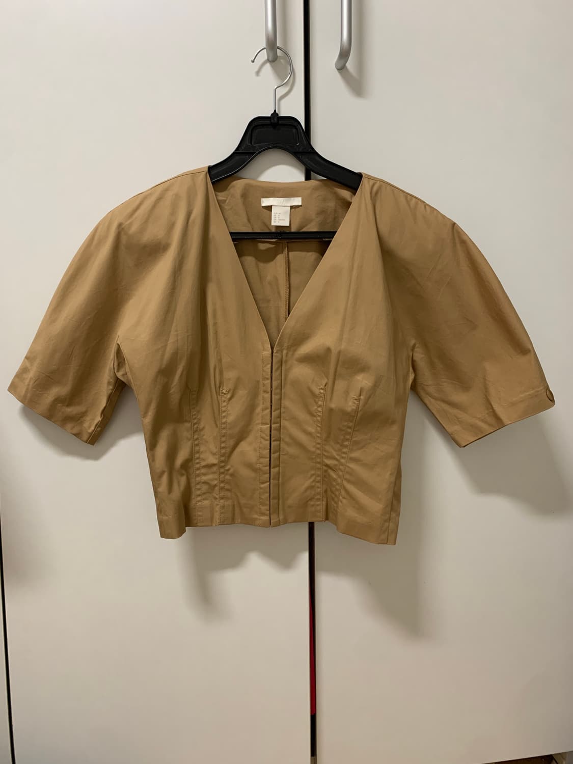 H&M 브라운 크롭 블라우스 상품이미지1