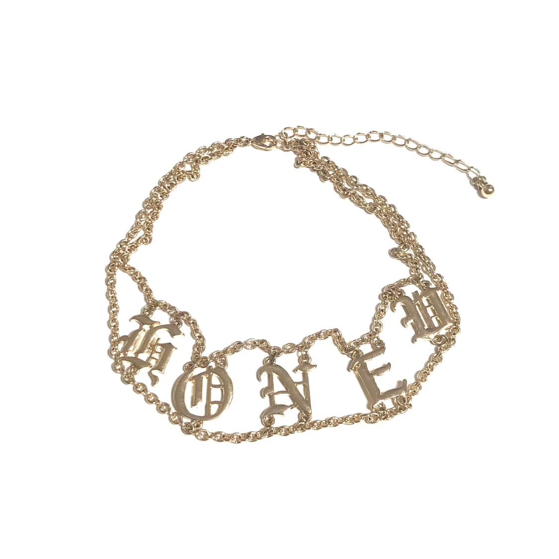 일본 빈티지 헤이세이 갸루 펑크 골드 체인 목걸이 상품이미지1