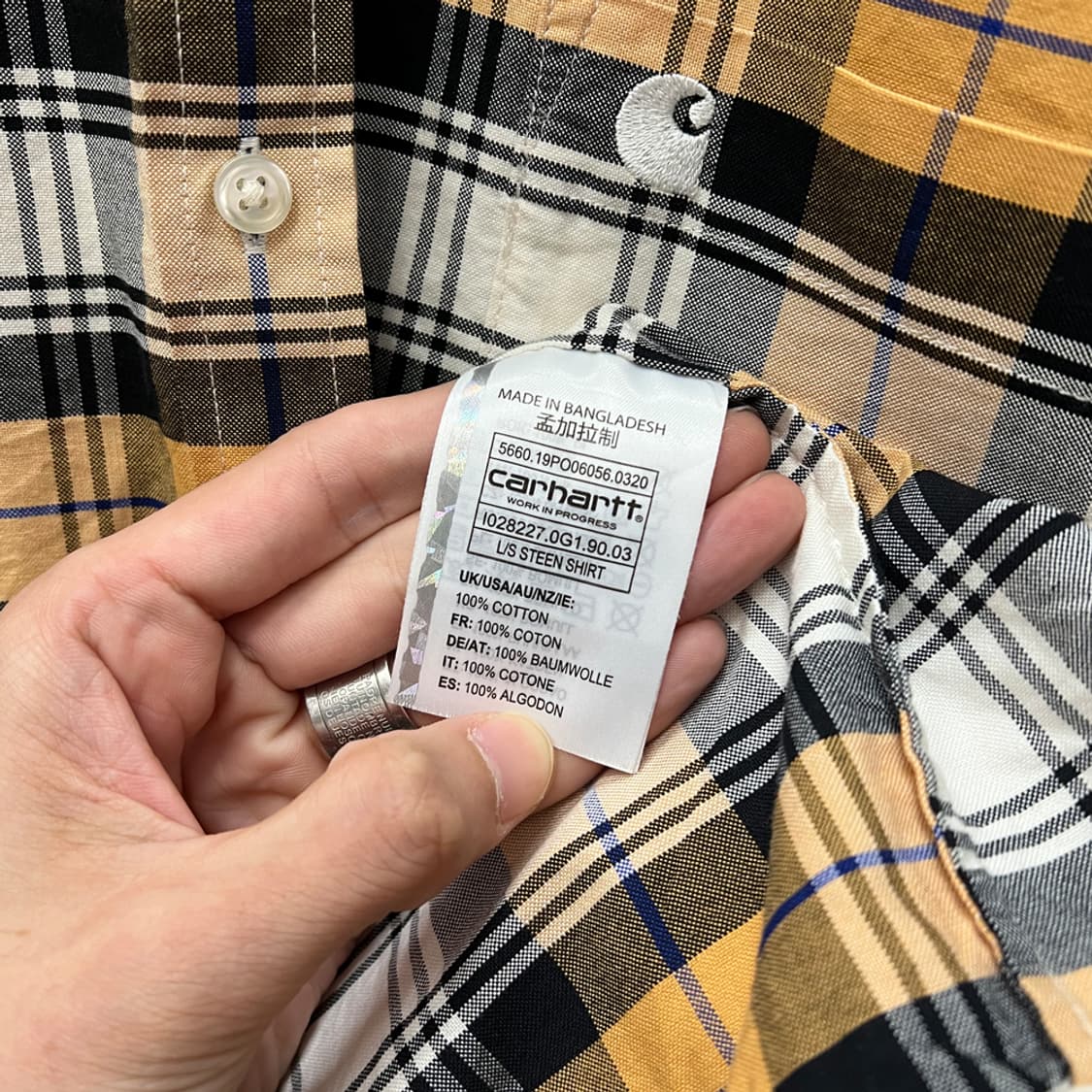 칼하트 WIP L/S STEEN 체크 셔츠 남방 L 상품이미지4