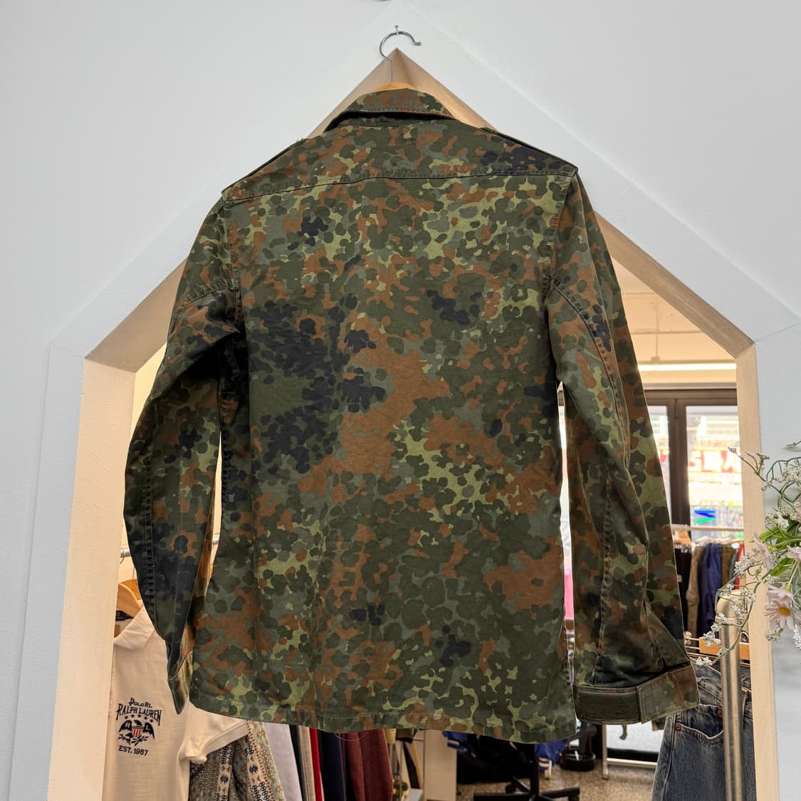 90s 빈티지 독일군 플랙탄 카모 셔츠 자켓 (S)    상품이미지4