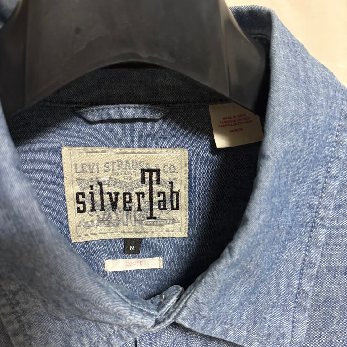 리바이스 실버탭 루즈핏 샴브레이 워크셔츠 / 블루, M 상품이미지4