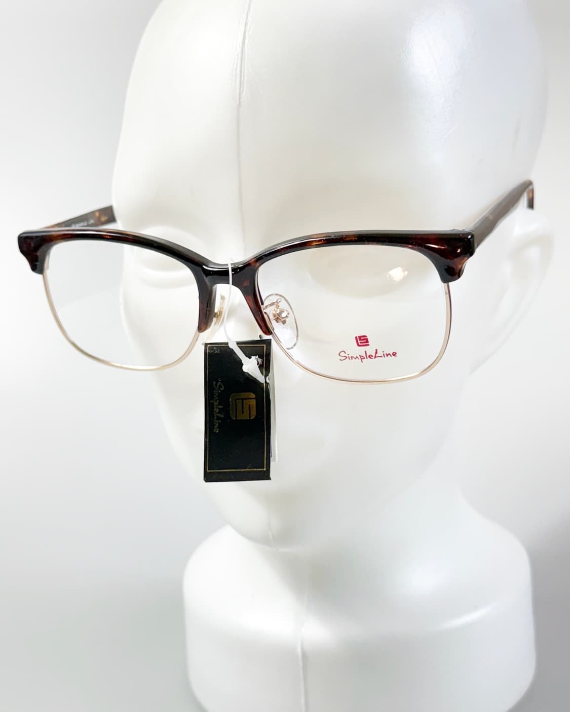 90s SIMPLE LINE 브라운톤 하금테 스퀘어 빈티지 안경 상품이미지8