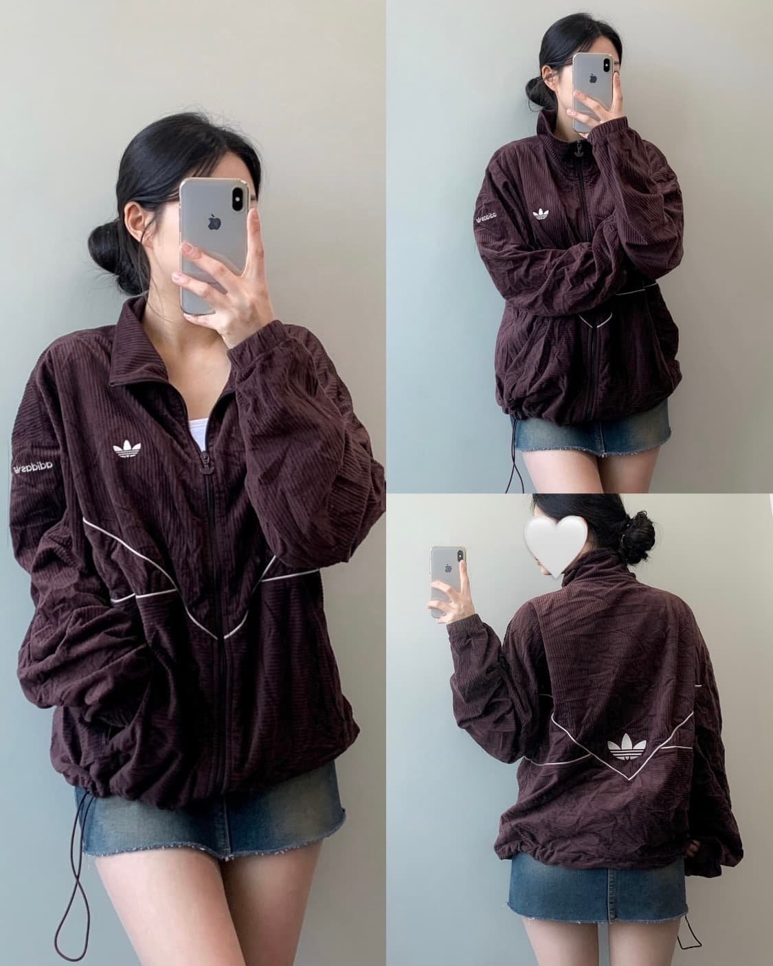 아디다스 브라운 코듀로이 트랙탑 상품이미지1