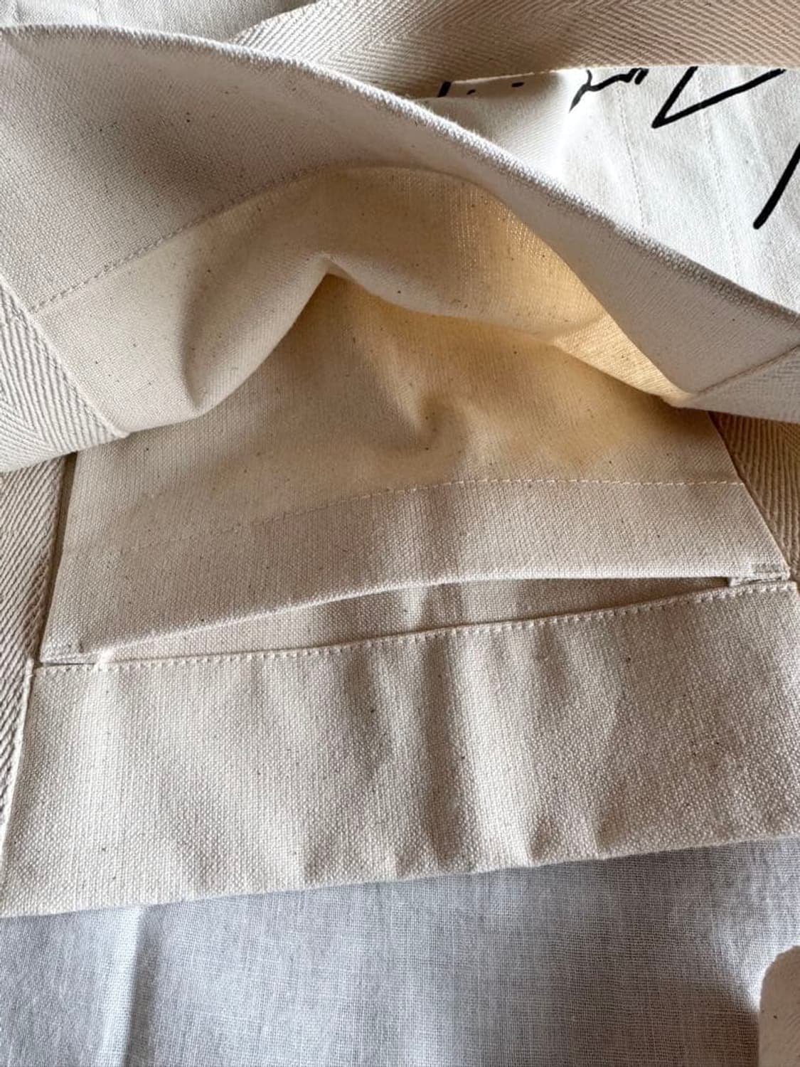 요지 야마모토 코튼 캔버스 레터링 토트백 상품이미지4