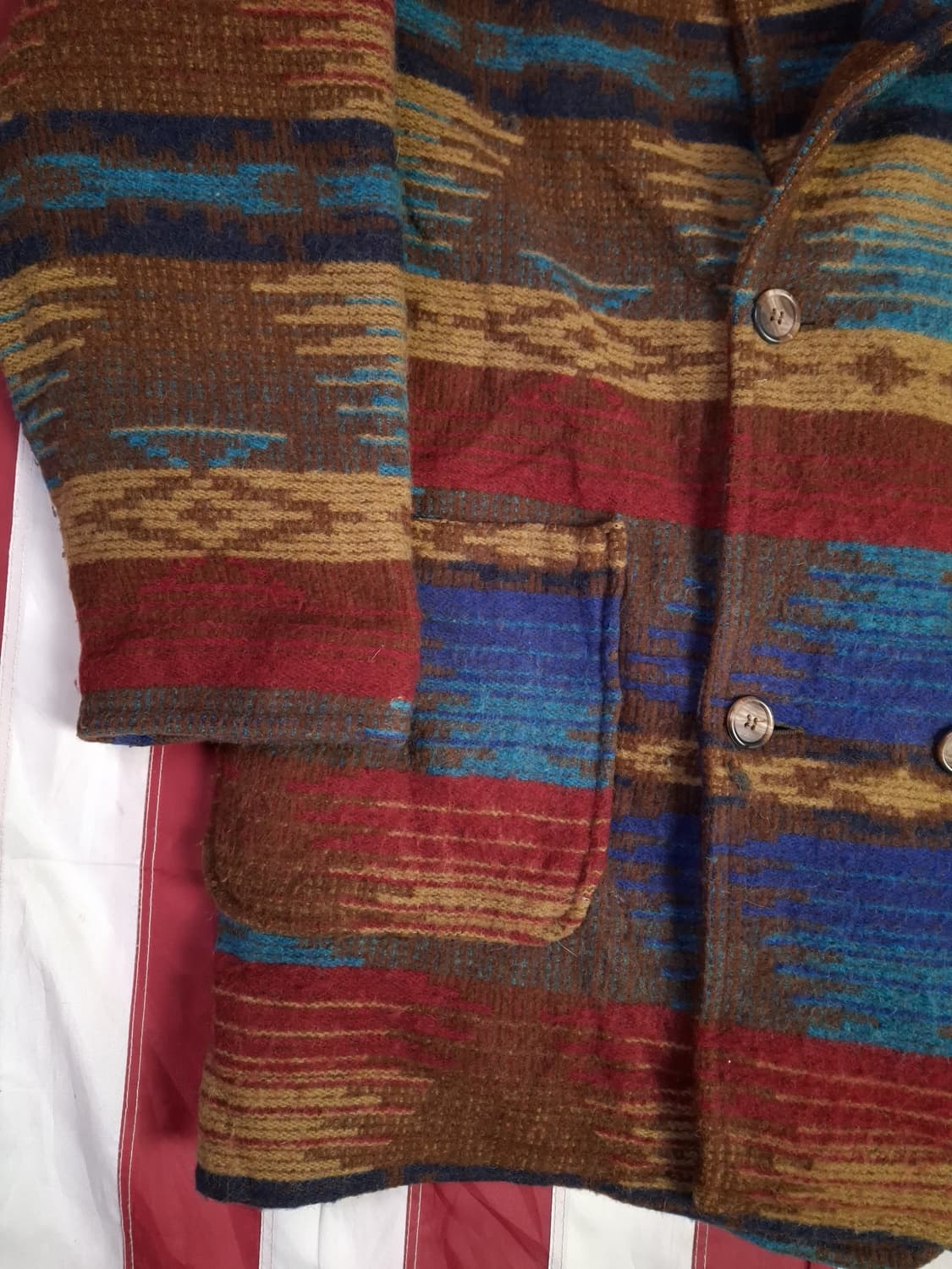 오리지날 90's 미국제조 울리치 나바호 양털카라 울코트 상품이미지5