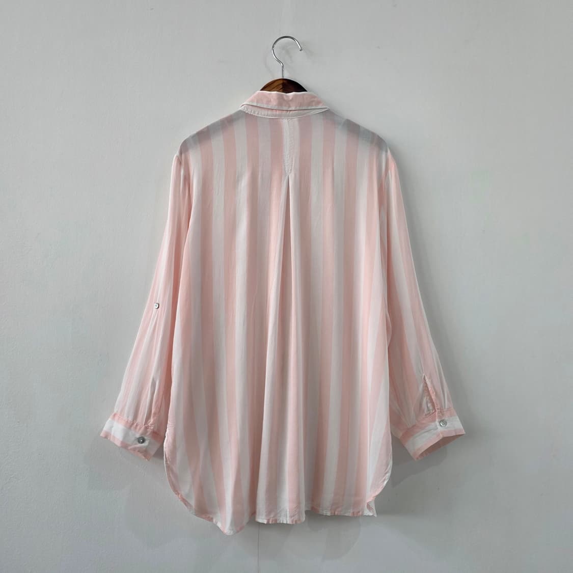 GRAND & GREENE 핑크 스트라이프 시어 셔츠 상품이미지2