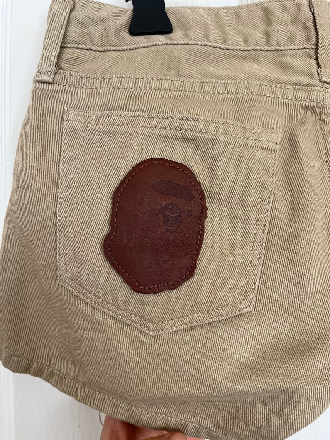 BAPE 베이프 베이지색 코튼 반바지 핫팬츠 상품이미지5