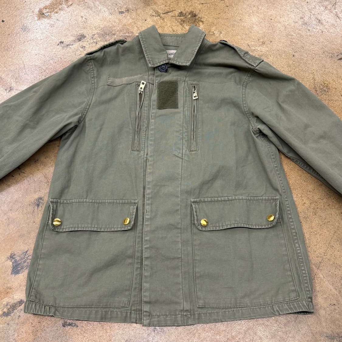 [정품/XS] 쟈딕앤볼테르 카키 야상 스타일 자켓 b15 상품이미지3