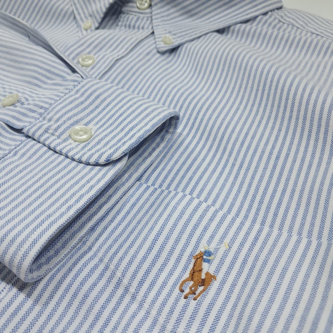 CK018 XL 폴로 90s 빅셔츠 클래식블루 스트라이프 셔츠 남방 상품이미지4