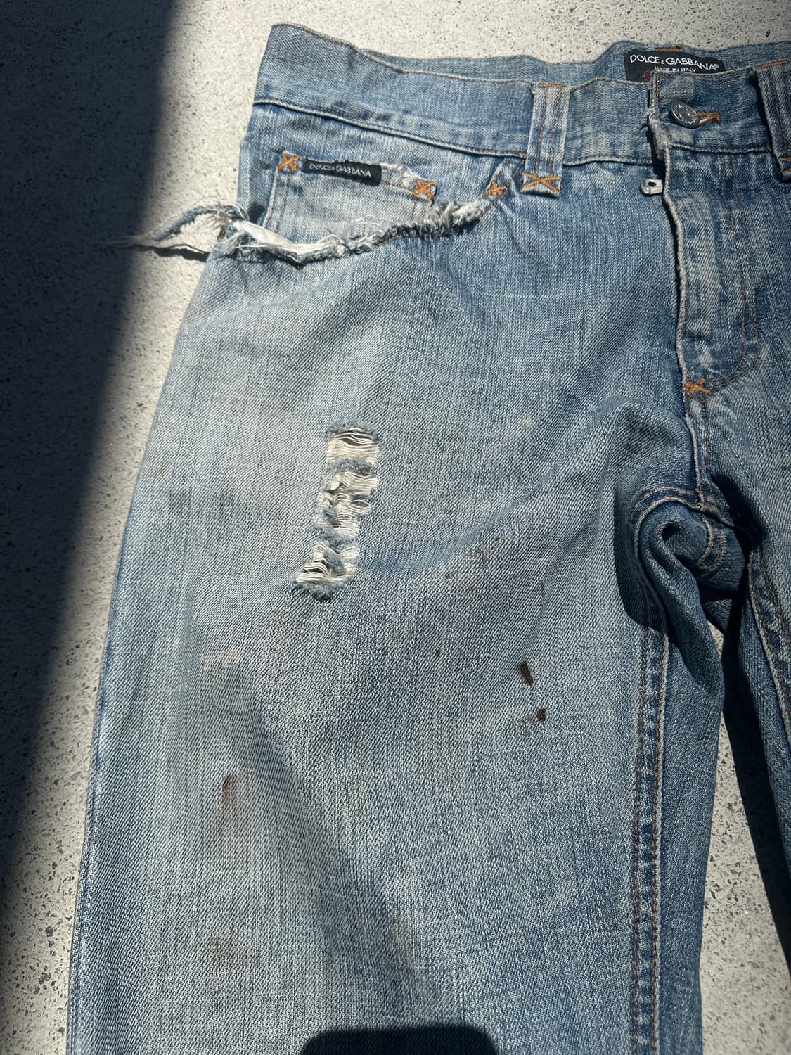 00’s Dolce & Gabbana crack knee denim 상품이미지6