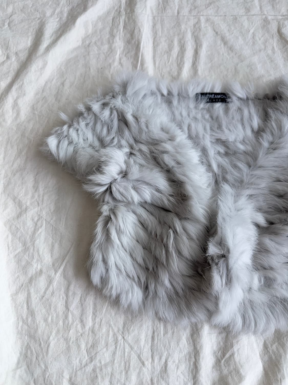 긱시크 페어리 뮤트 그레이 래빗퍼 크롭 가디건 상품이미지2