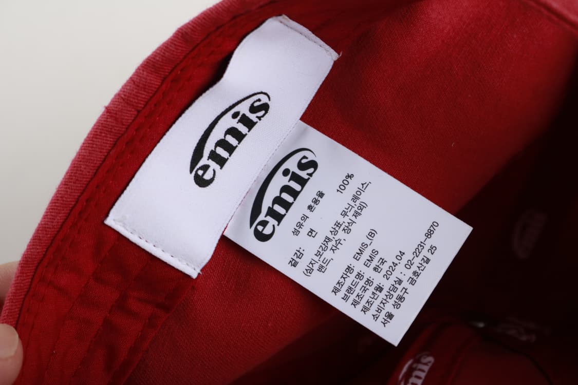 이미스 아플리케 레드 볼캡 모자 상품이미지6