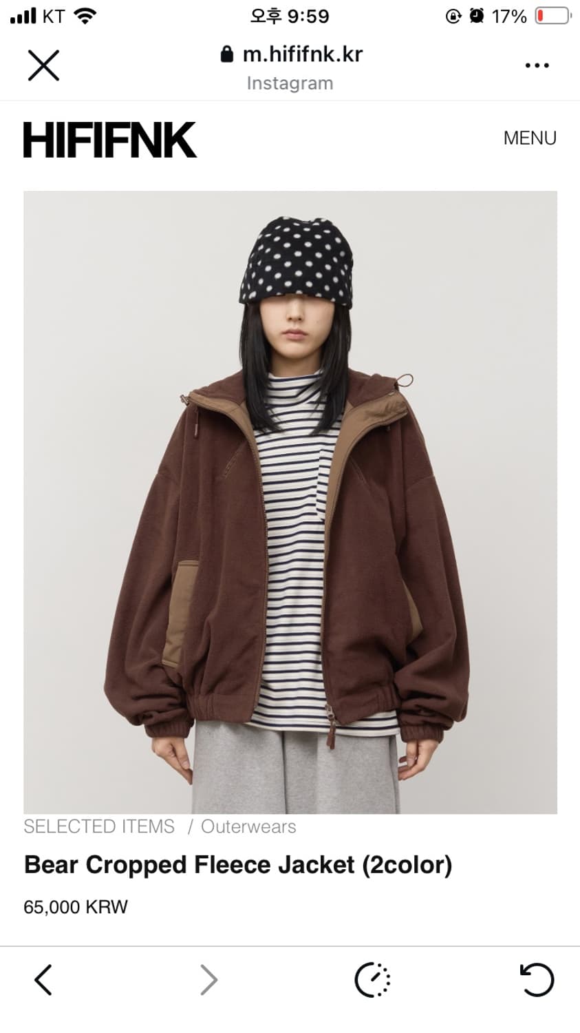 (새상품)베어 크롭 플리스 후드집업 상품이미지2