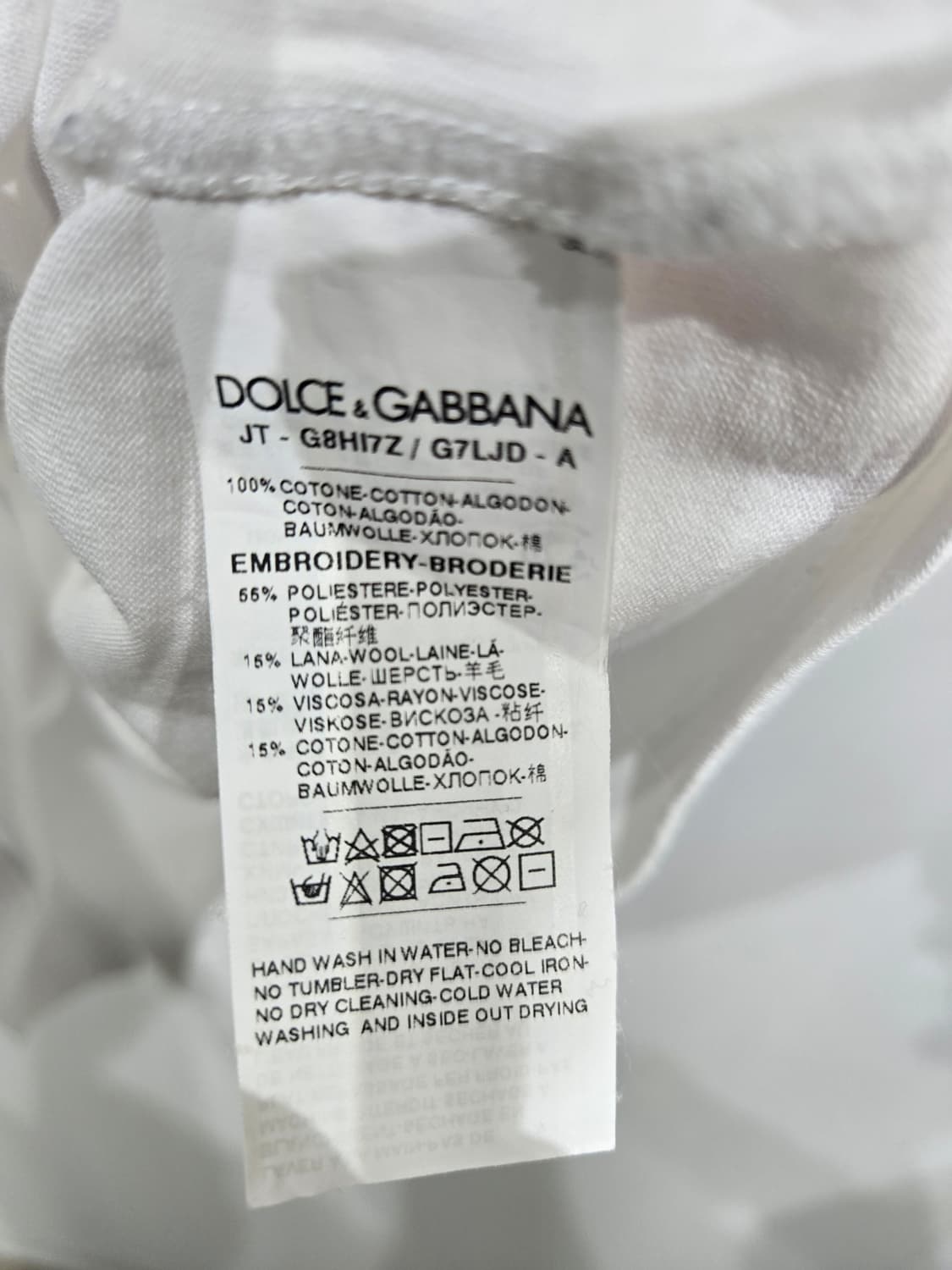 돌체앤가바나 화이트 왕관 사자 자수 반팔 티셔츠 상품이미지6