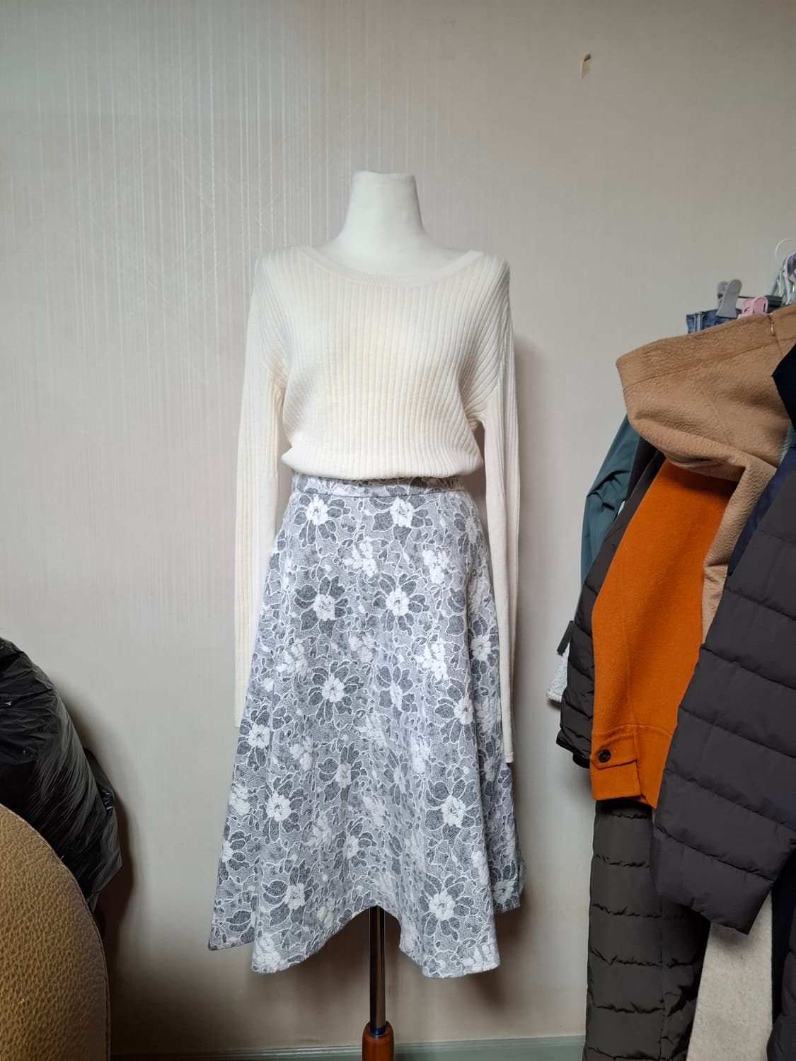 일본 로페피크닉 레이스자수 플레어스커트 상품이미지2