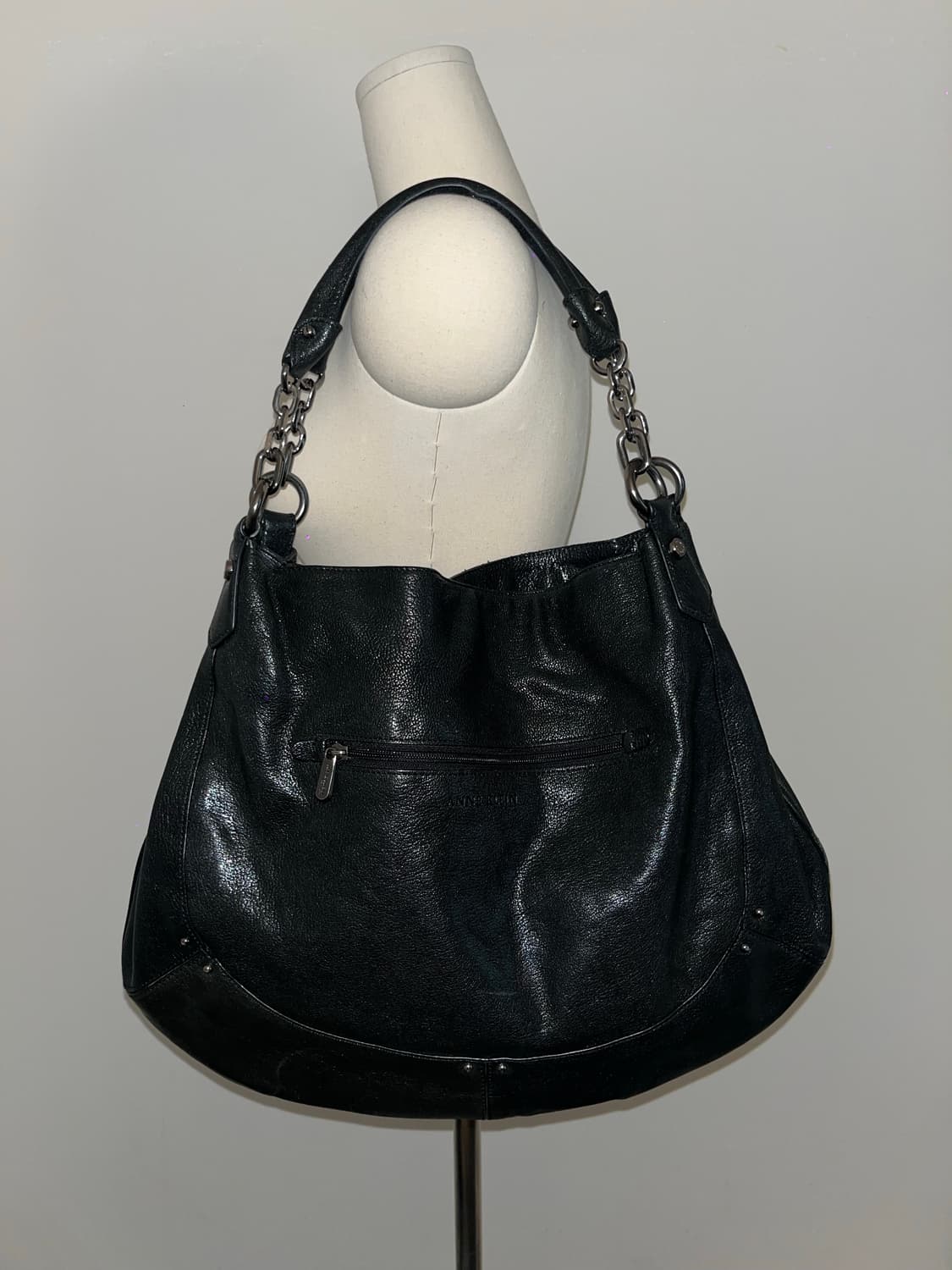 Anne Klein Black Leather Shoulder Bag 상품이미지8