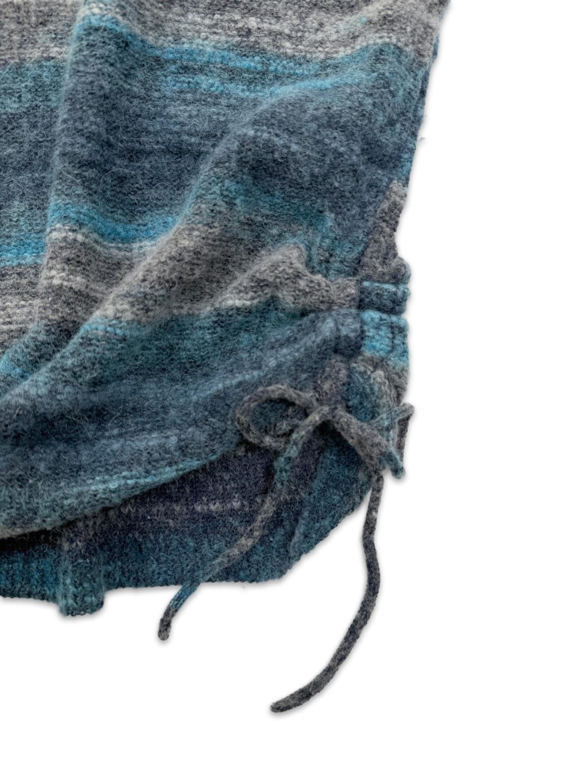 빈티지 스카이 그레이 리본 하이넥 반팔 니트 상품이미지4