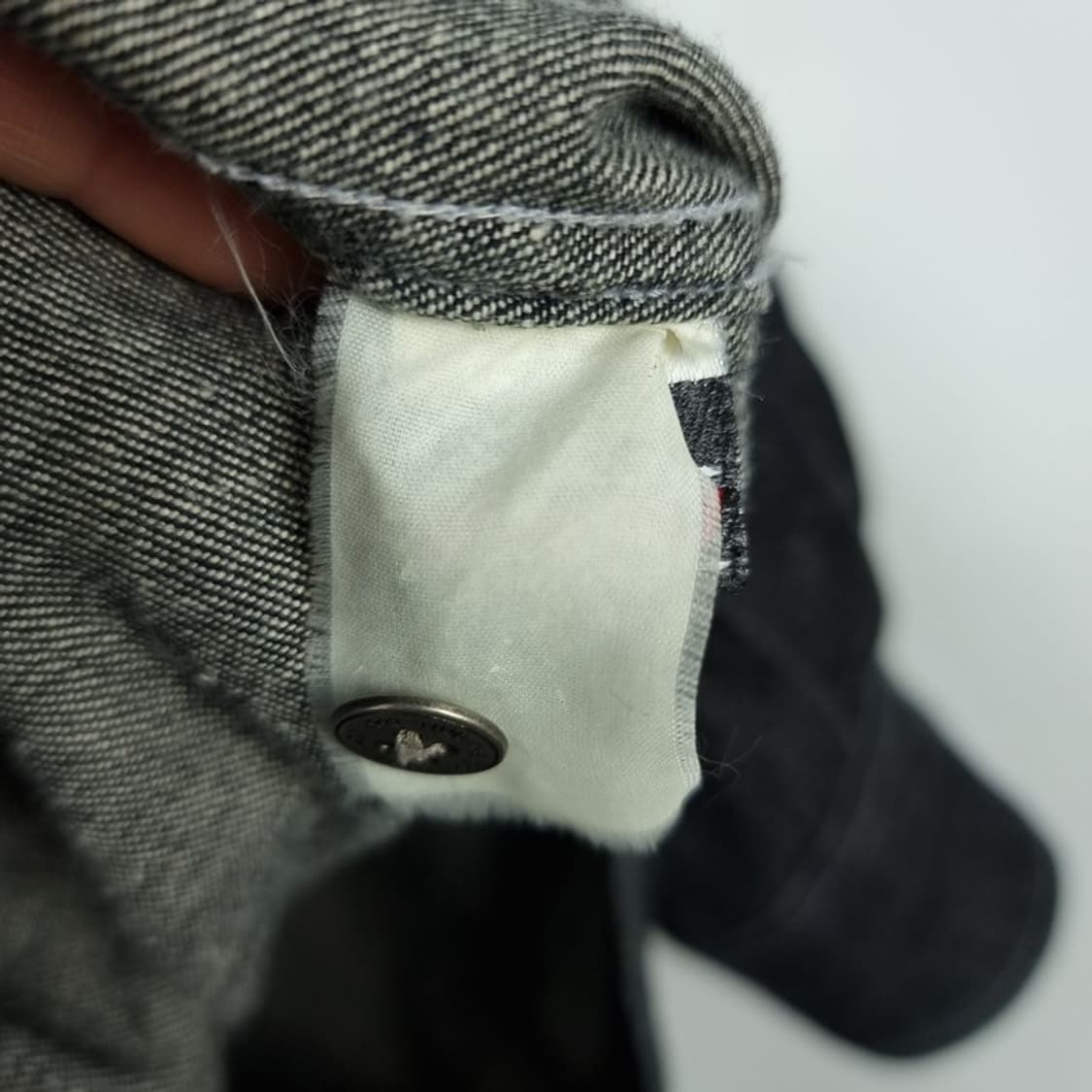 [푸부] 로고 자수 포켓 오버사이즈 올드스쿨 흑청 데님 셔츠 M19925 상품이미지9