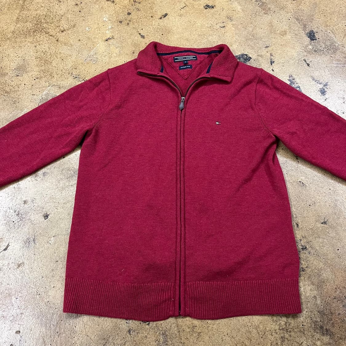 타미힐피거 버건디 레드 니트 집업  상품이미지3