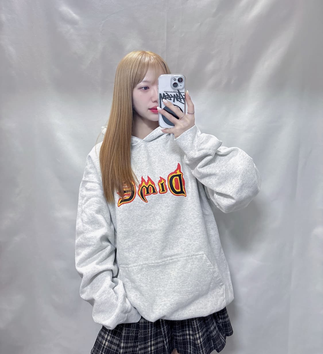 Dime 빅로고 플레임 후드  상품이미지1