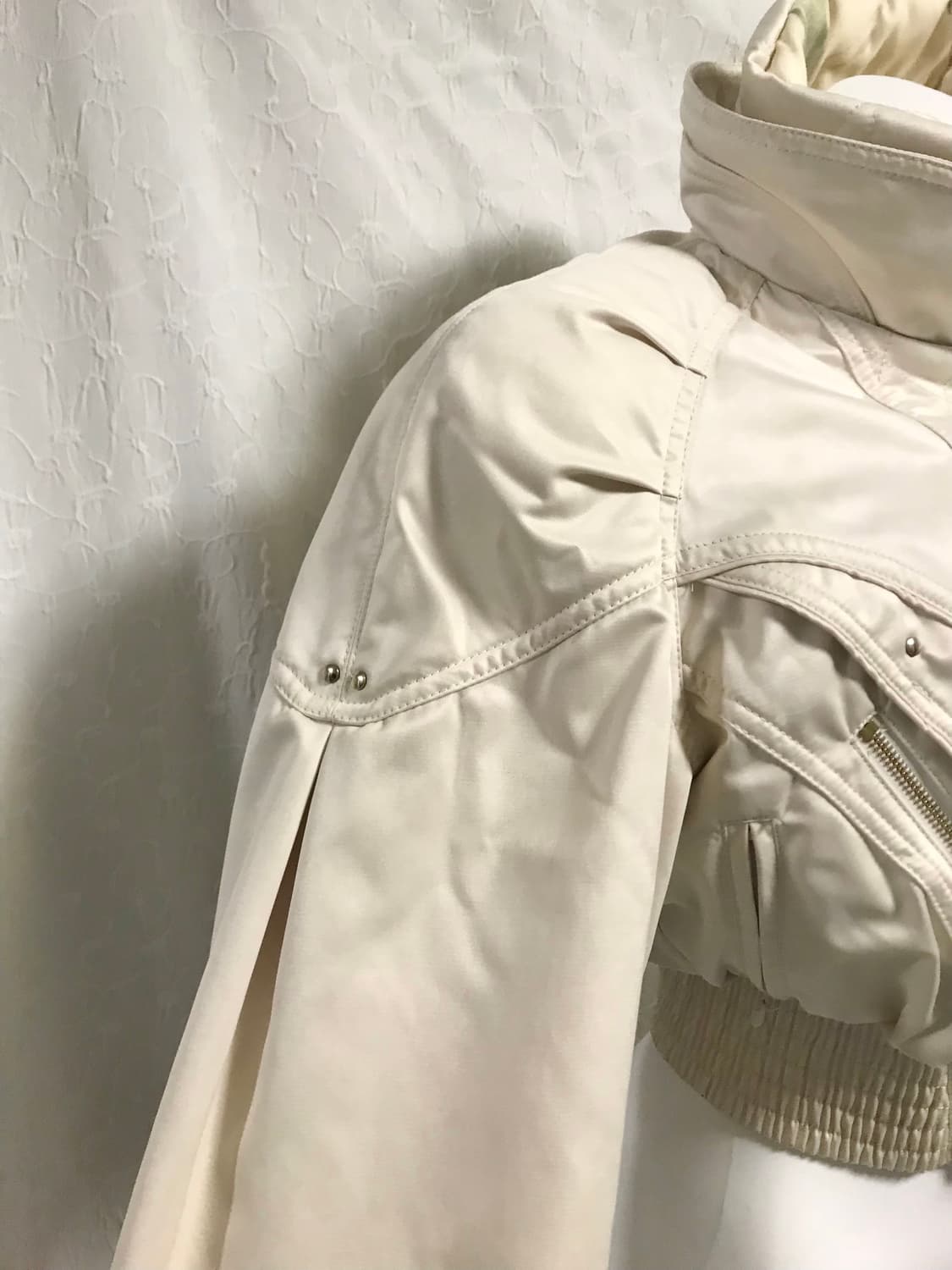 빈티지 00s y2k 글로시 핀턱 크롭 블루종 봄버 자켓 상품이미지8