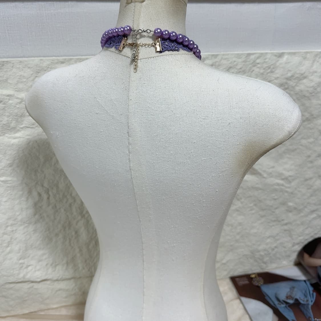 빈티지 보라 레이스 진주 목걸이세트 상품이미지3