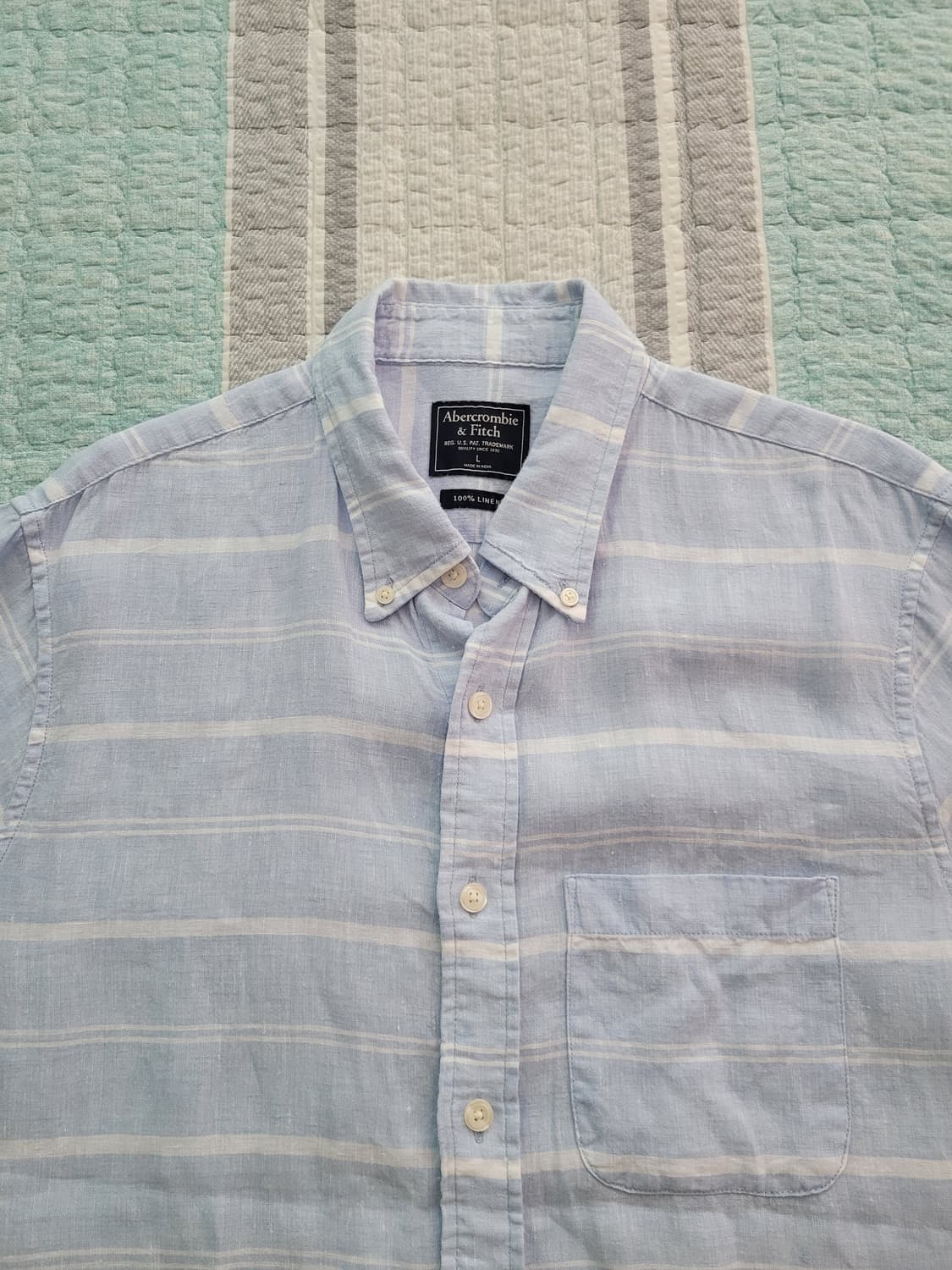 아베크롬비 Abercrombie. 신형 리넨 반팔셔츠.  L 105사이즈 상품이미지2