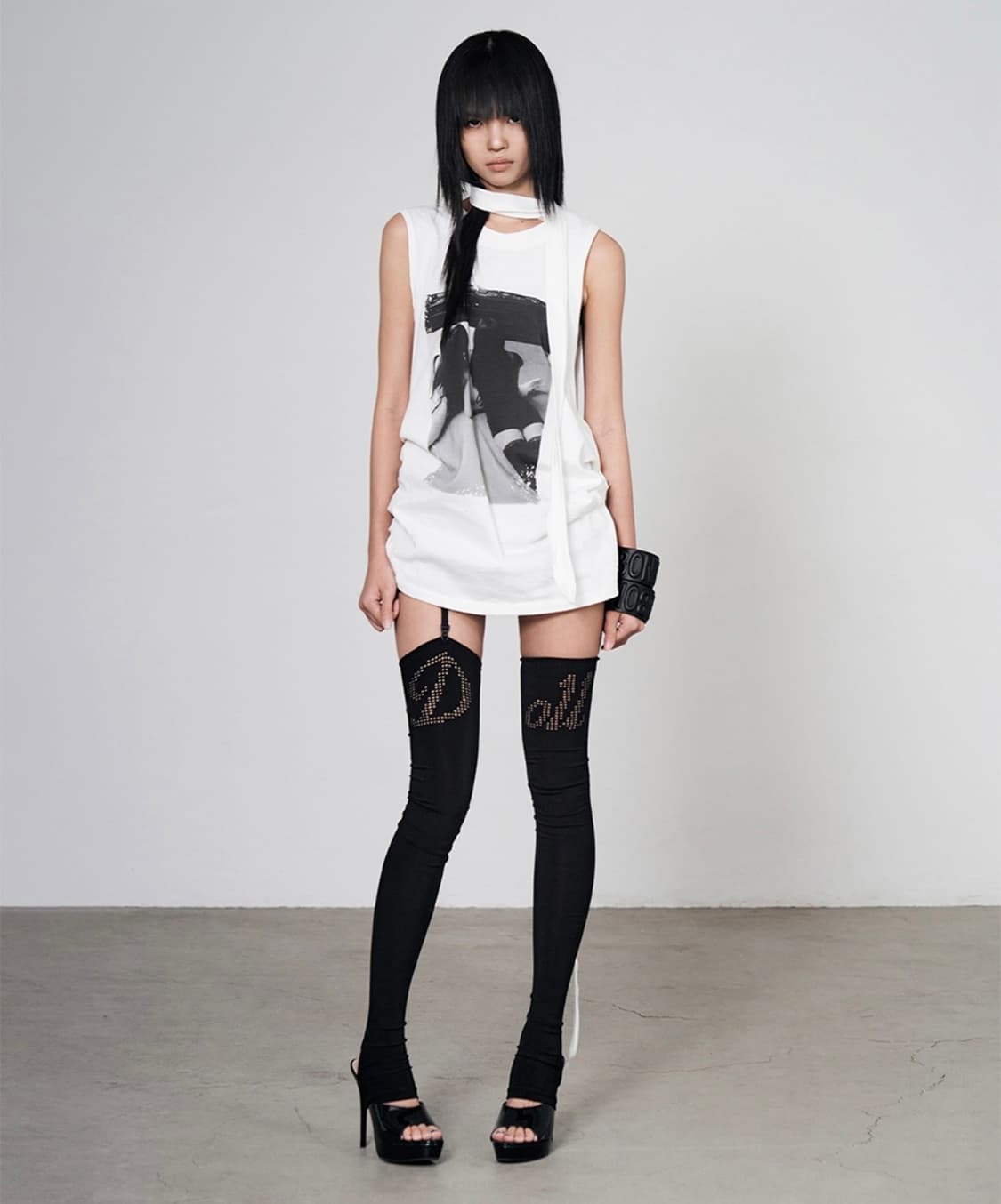 본네 머플러 드레스 화이트 bonnae 상품이미지2