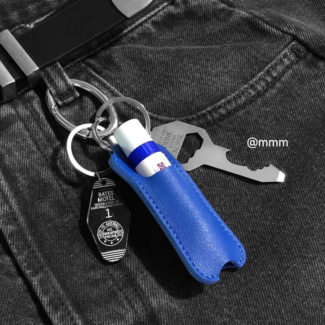 [Unisex💙] 립밤 가죽 케이스 키링 열쇠고리 상품이미지2
