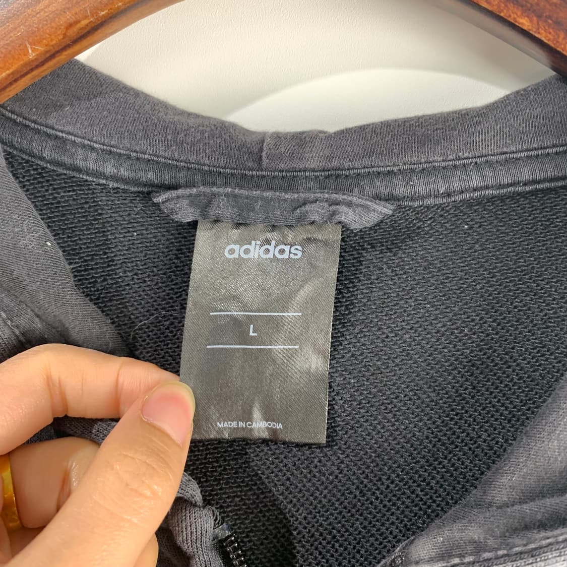 아디다스 사이드라인 블랙 후드집업 상품이미지6