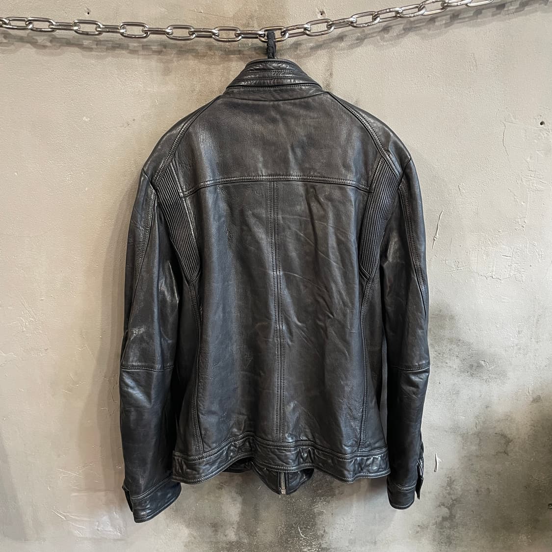 싱글 램스킨 레더 자켓 상품이미지6