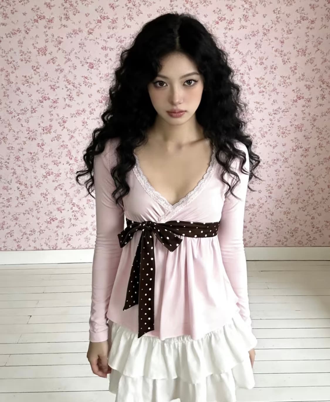 히메갸루 연핑크 롱슬리브리스 상품이미지1