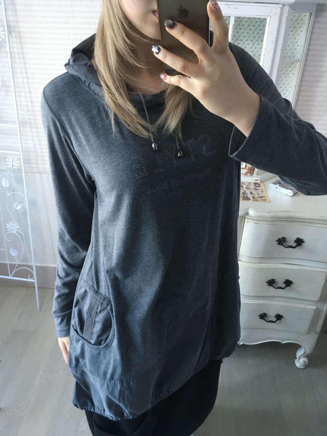 일본빈티지 차콜 Y2K 포켓 롱 슬리브 상품이미지2