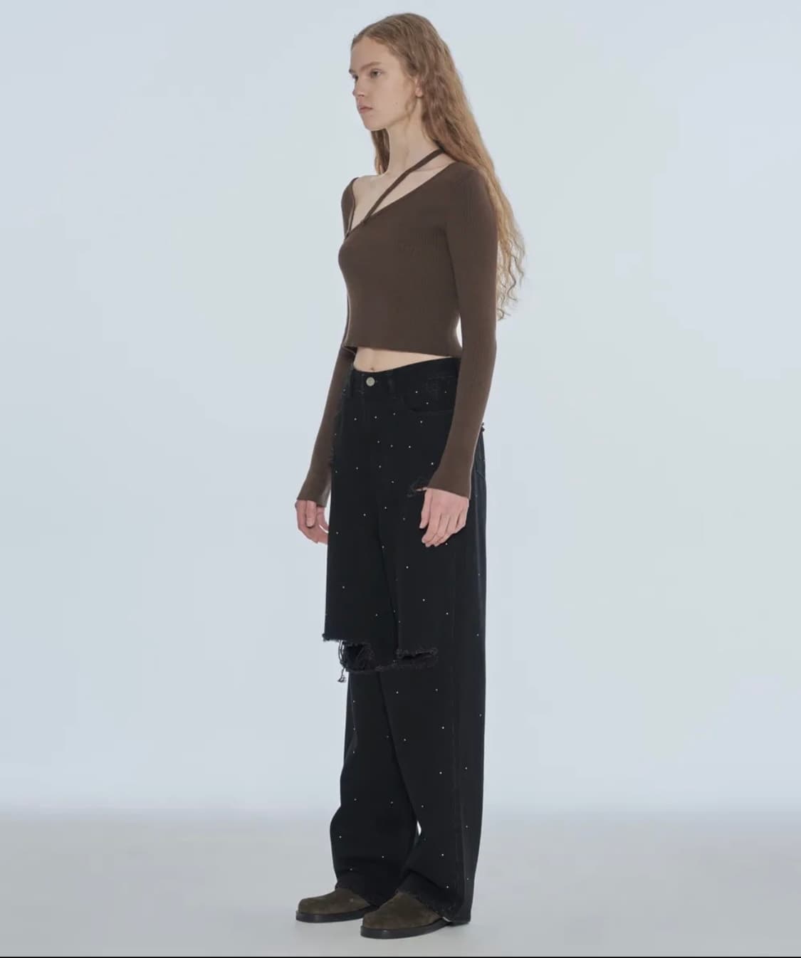 다이애그널 STUD DAMAGE DENIM PANTS 상품이미지2