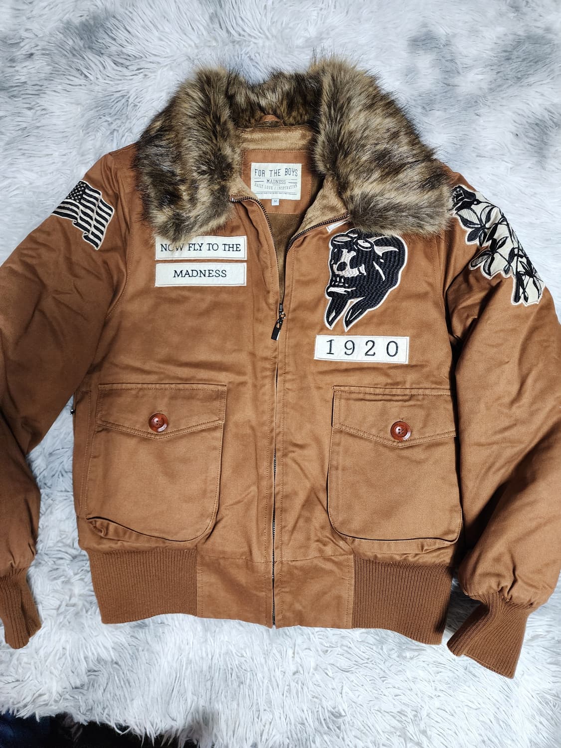 더 매드니스 엠브로이디드 퍼 플라이트 자켓 상품이미지1