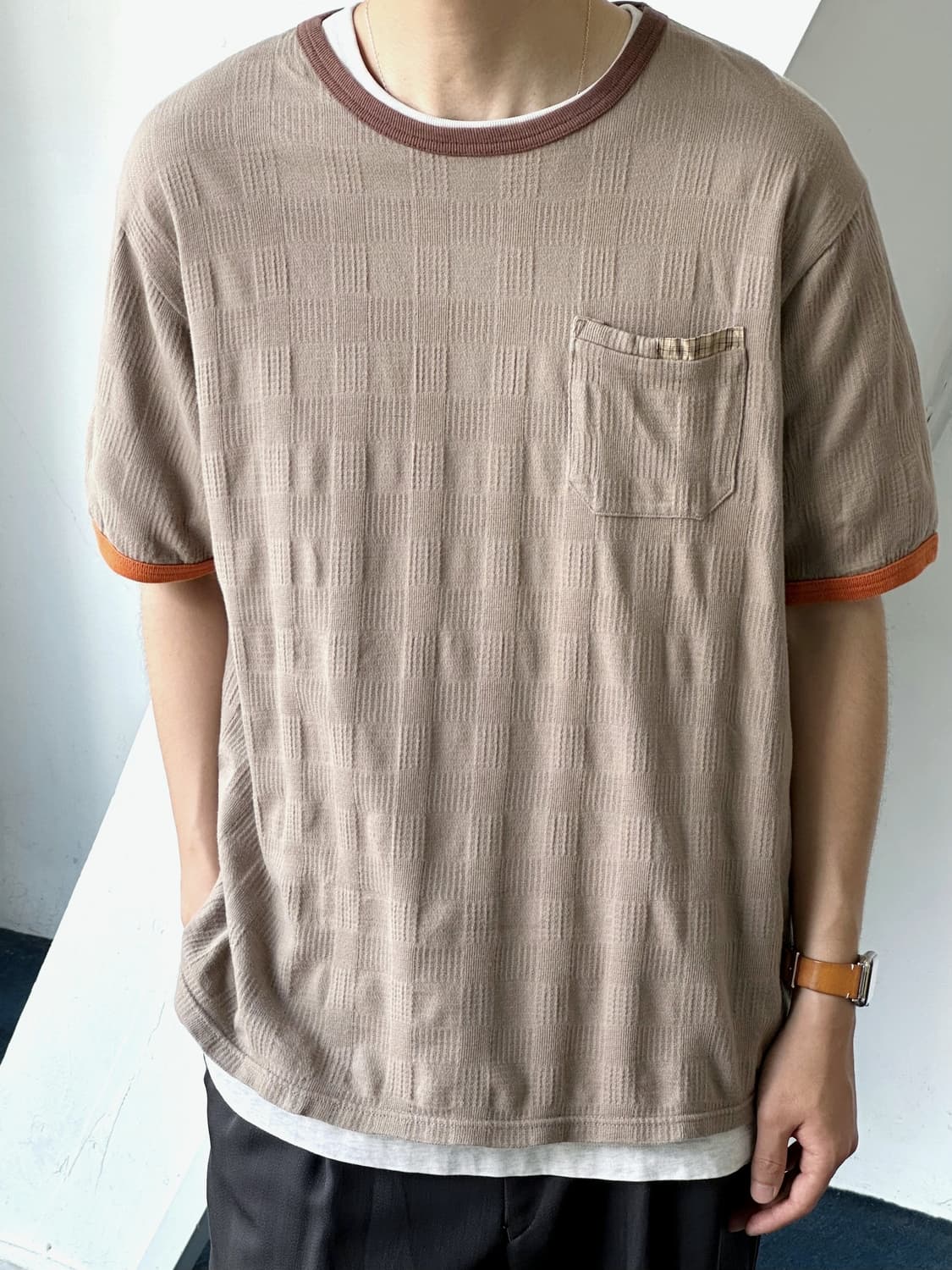 Volume cotton desgin ringer tee 상품이미지6